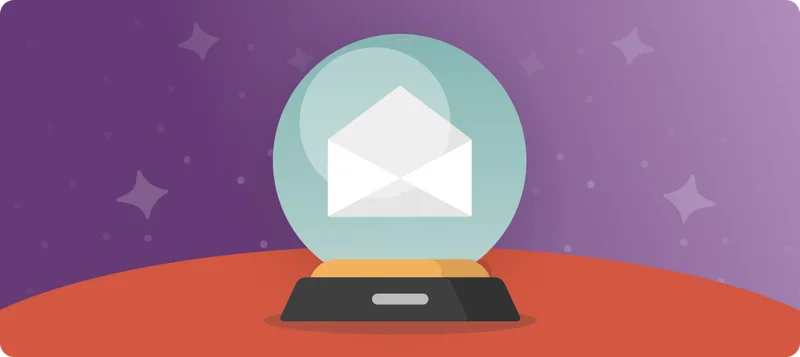 A crystal ball with an envelope inside it.