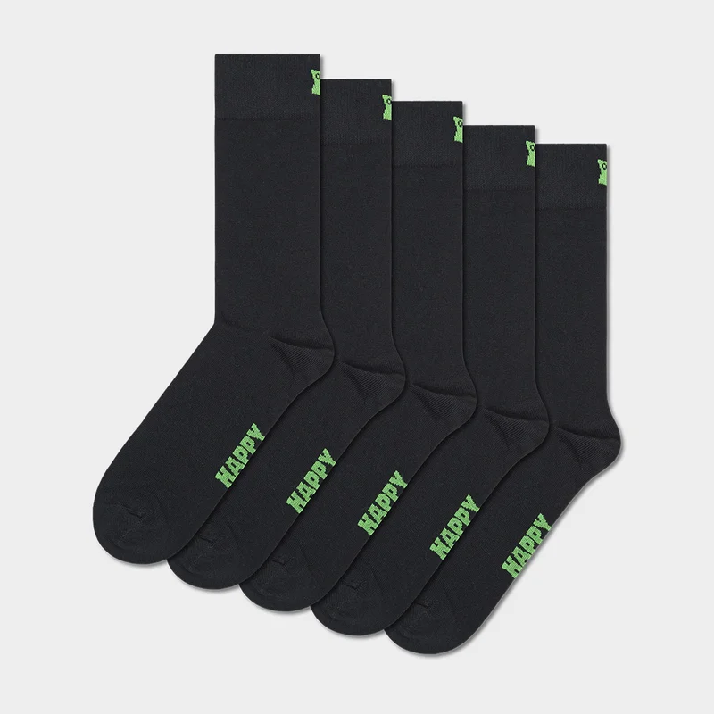5-Pack Solid Socks