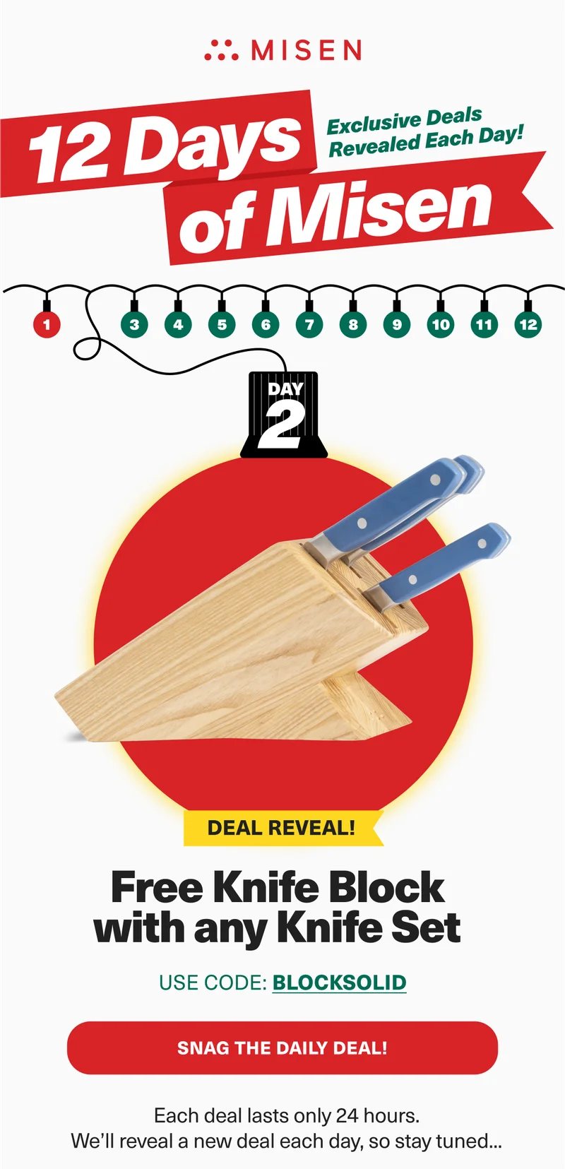 Use code BLOCKSOLID to get a Free Knife Block with Any Knife Set