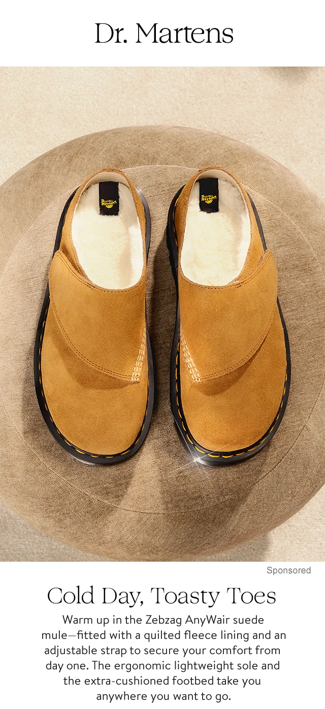 Dr. Martens suede mule.