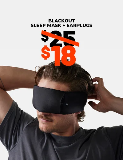 blackout sleep mask + earplugs $18
