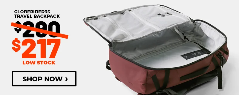 globerider35 travel backpack $217
