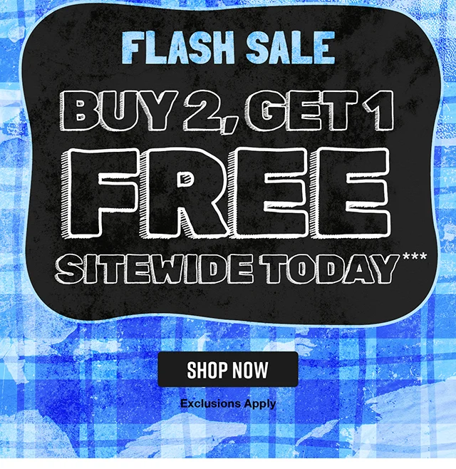 Flash Sale! Buy 2 Get 1 Free Sitewide Today. Exclusions Apply. Shop Now