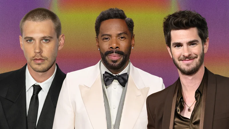 Image may contain: Austin Butler, Colman Domingo, Andrew Garfield, Accessories, Formal Wear, Tie, Fashion, Adult, and Person // How to Style Short Hair