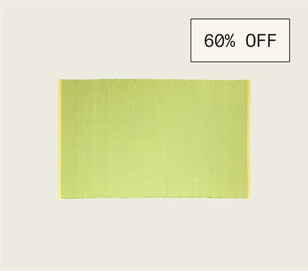 Save 60% on the Grid Rug in Lime/Yellow.