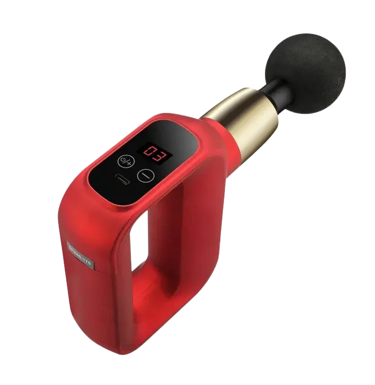 Image of YES FOR REAL!<br>LAX Gadgets Massage Gun w/ 5 Interchangable Heads-Red
