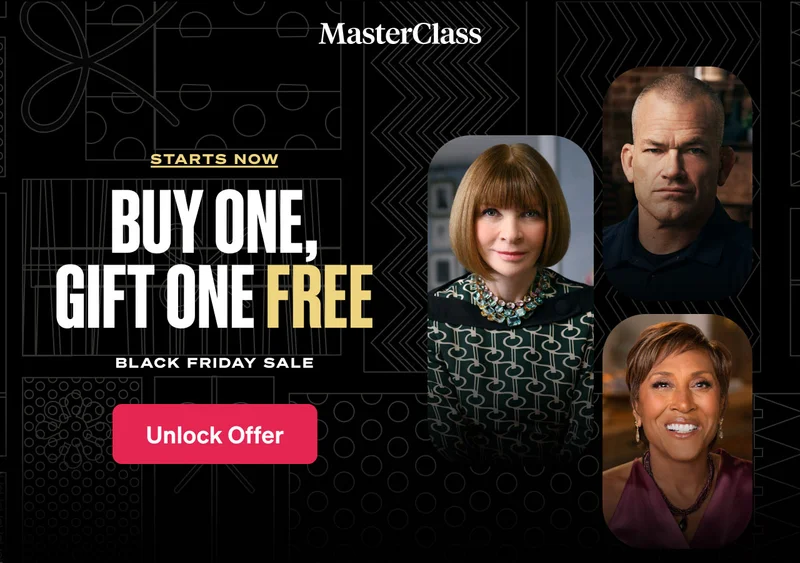 Starts Now. Buy One, Gift One Free. Black Friday Sale. Unlock Offer.