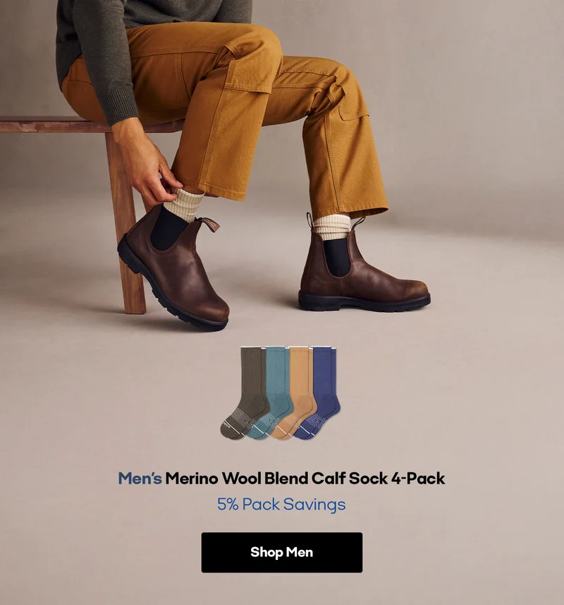 Men's Merino wool Blend Calf Sock 4-Pack 5% Pack Savings. Shop Men