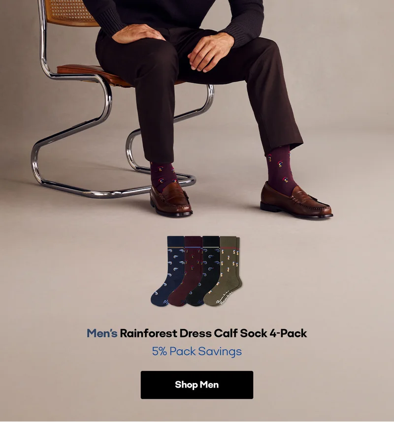 Men's Rainforest Dress Calf Sock 4-Pack 5% Pack Savings. Shop Men