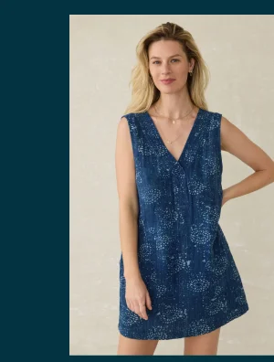 Azure Dress in Indigo Isle Print