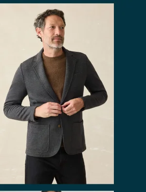 Inlet Knit Blazer Black Sky Melange