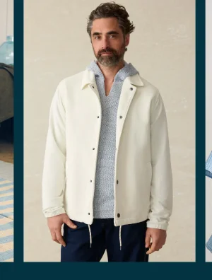 Corduroy Coaches Jacket in Stone