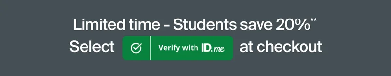Limited time - Students save 20%** Select Verify with ID.me at checkout