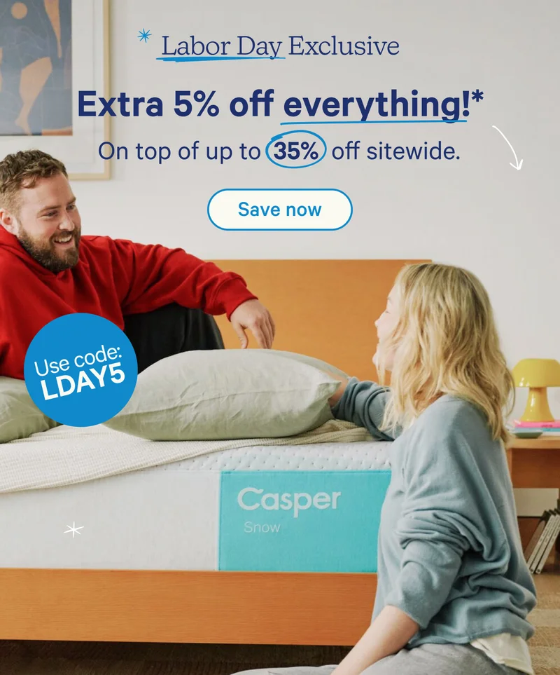 Labor Day Exclusive; Extra 5% off everything!* On top of up to 35% off sitewide.