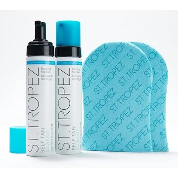 St. Tropez Set of 2 8 oz. Classic Self Tan Mousse with Mitts