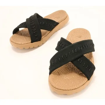 Acorn Everywhere Suede Crossband Slide Sandals - Addison