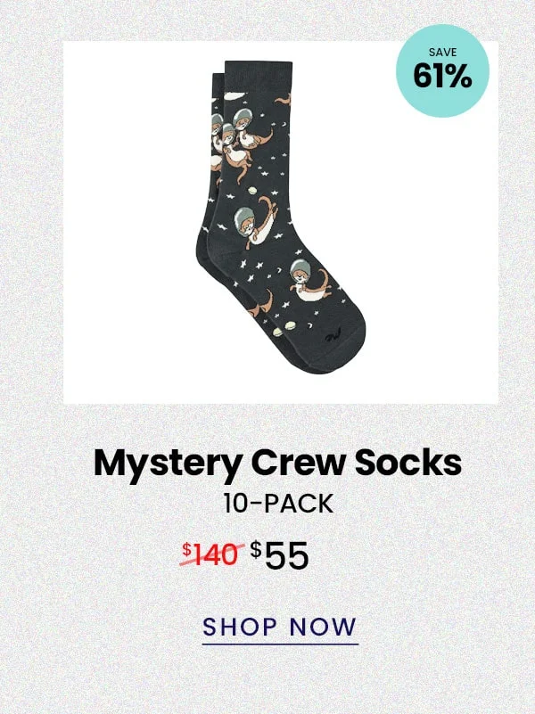 Mystery Crew Socks 10-Pack | $55 | Shop Now