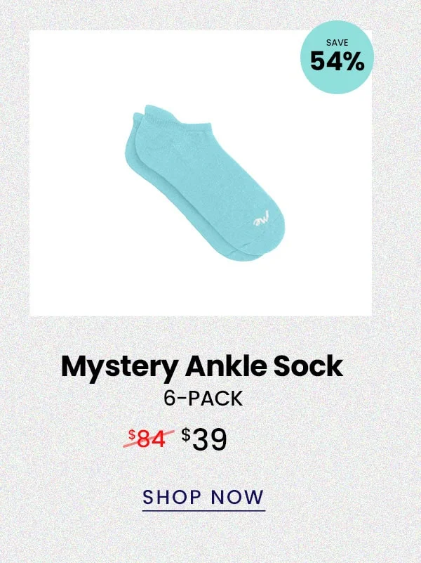 Mystery Ankle Sock 6 -Pack | $39 | Shop Now