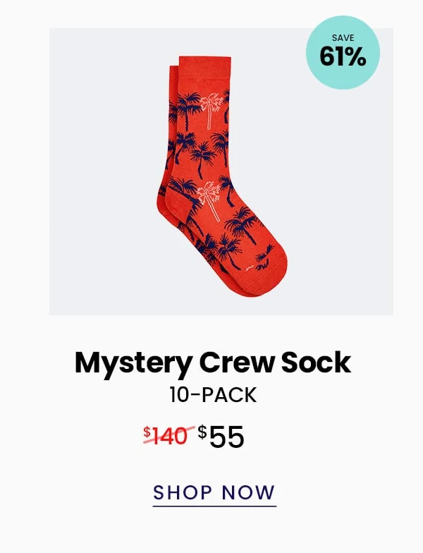 Mystery Crew Sock 10 - Pack | $55 | Shop Now