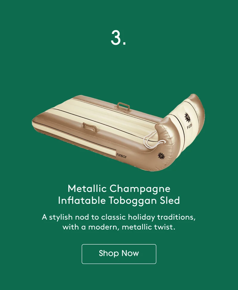 Shop - Metallic Champagne Inflatable Toboggan Sled