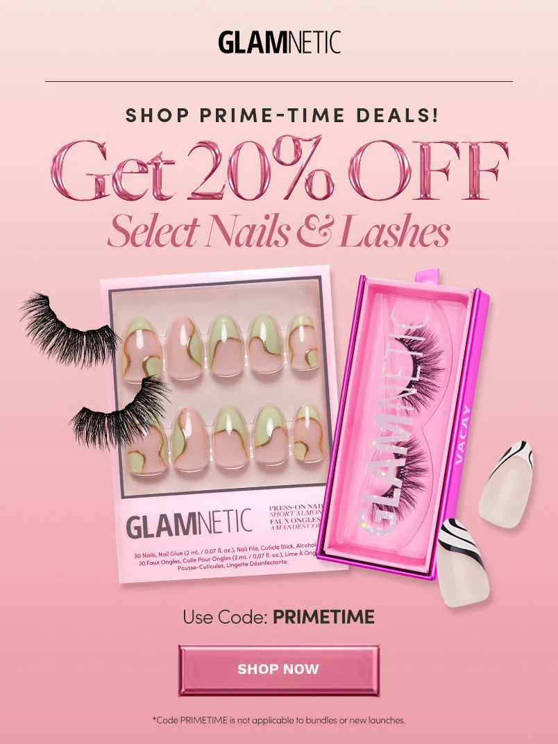 Get 20% Off Select Nails & Lashes With The Code PRIMETIME