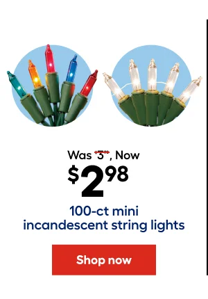 Was $3, Now $2.98 100-ct mini incandescent string lights