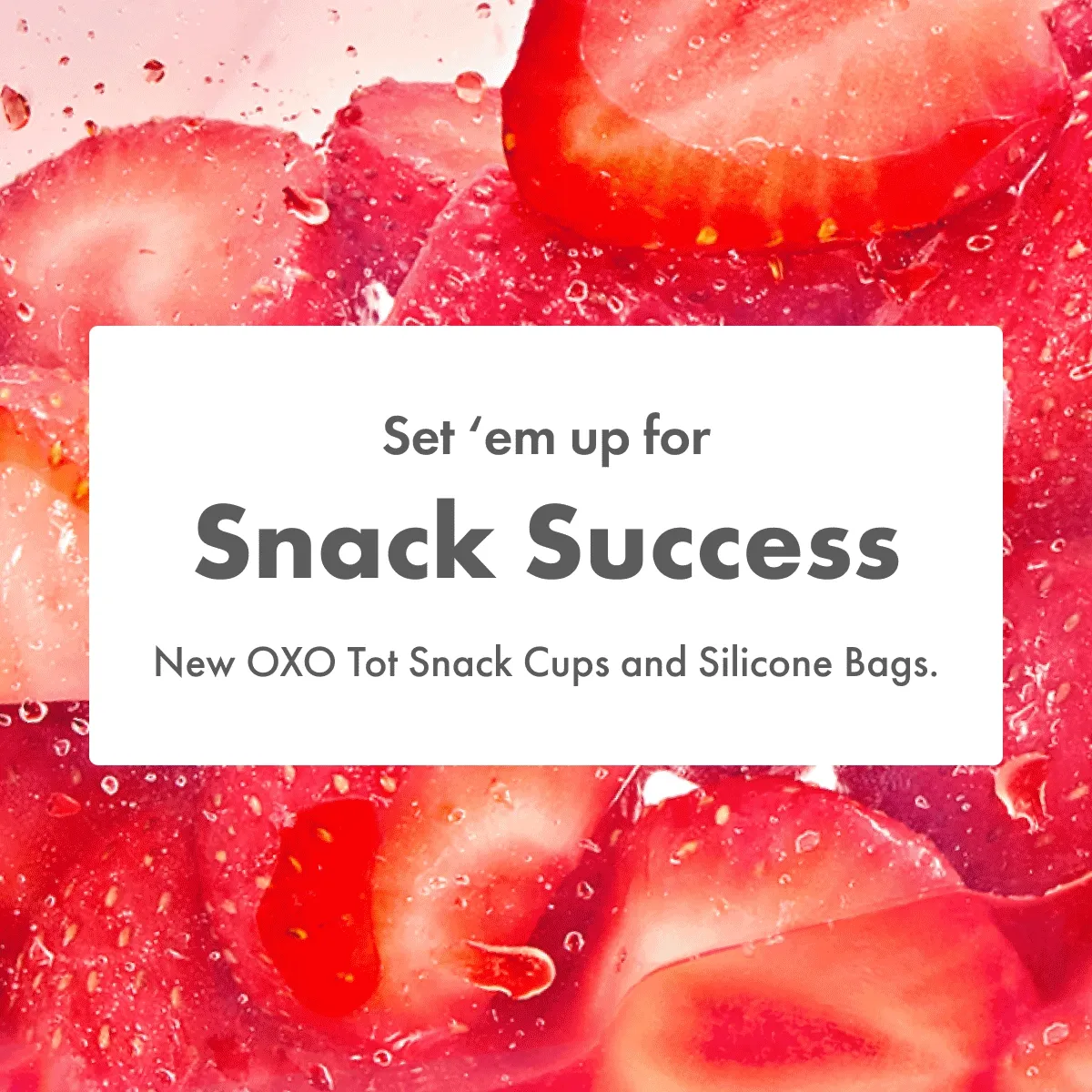 Set 'em up for snack success. New OXO Tot snack cups and silicone bags.