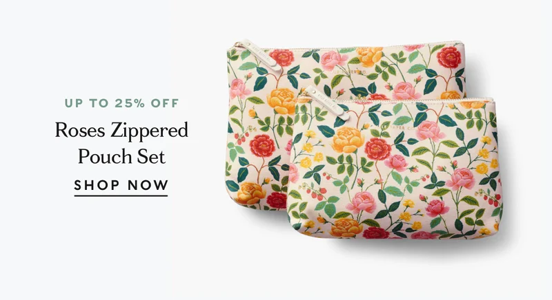 Shop Roses Zippered Pouch