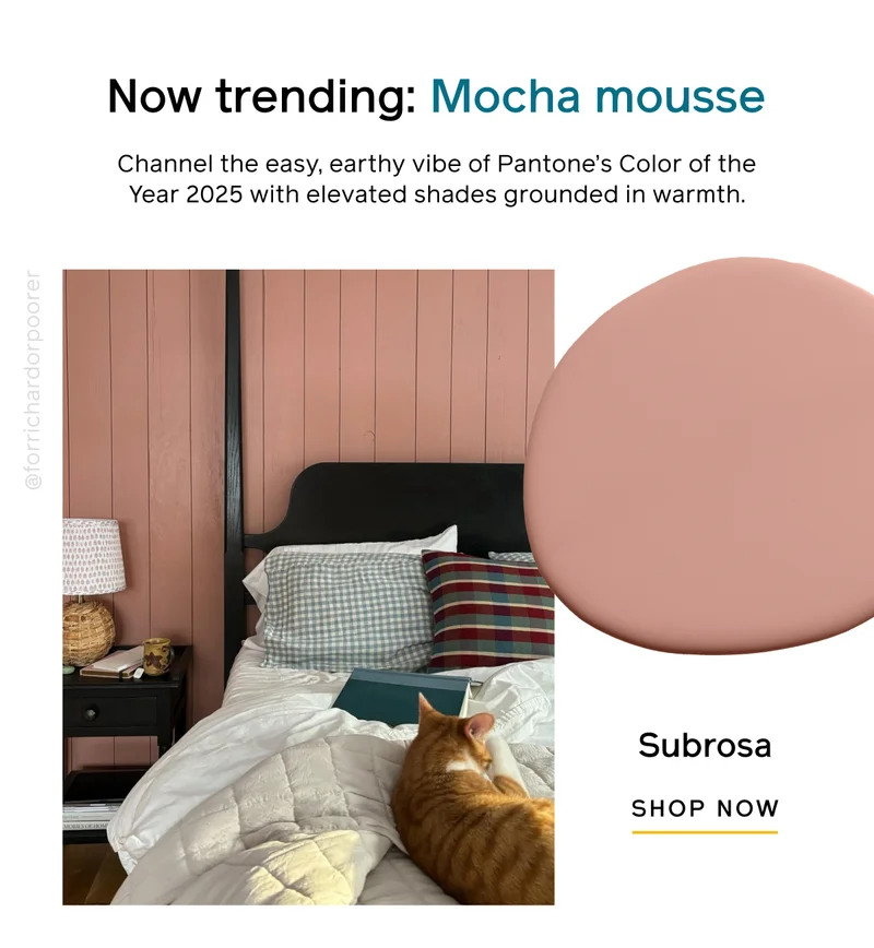 Now trending: Mocha mousse. Channel the easy, earthy vibe of Pantone's Color of the Year 2025 with elevated shades grounded in warmth. Subrosa SHOP NOW