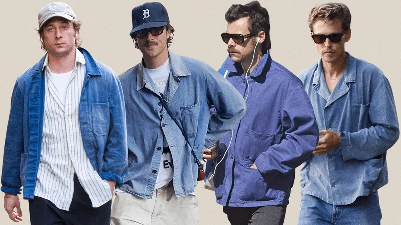 Jeremy Allen White, Jacob Elordi, Harry Styles, and Austin Butler wearing their chore coats.