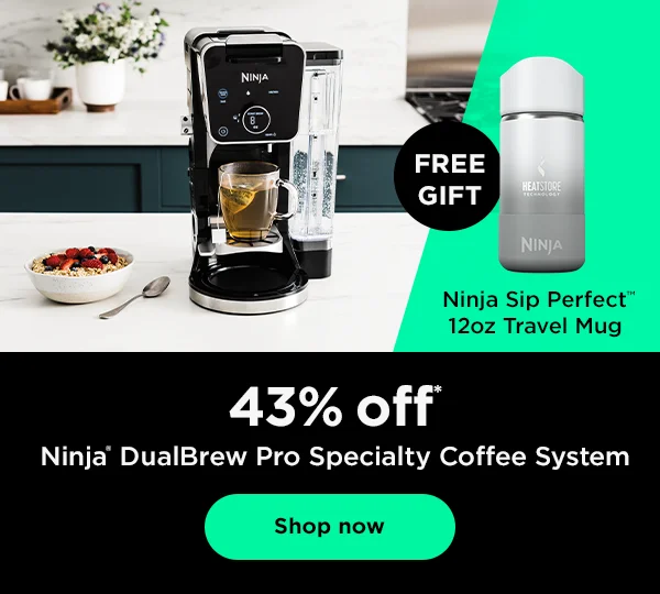 43% off* Ninja® DualBrew Pro Specialty Coffee System with Free Gift Ninja Sip Perfect™ 12oz Travel Mug