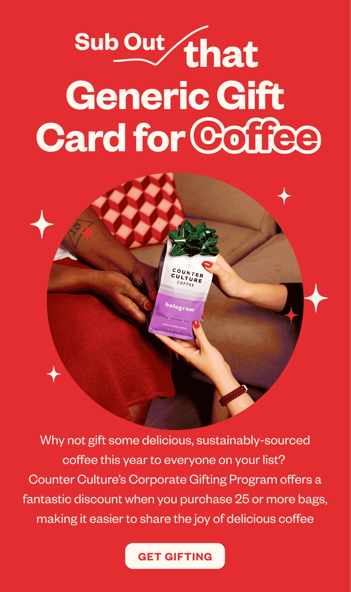 Sub out that generic gift card for coffee Sub out that generic gift card for coffee