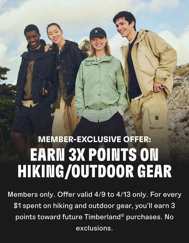 Member-Exclusive offer: Earn 3x points on Hiking/Outdoor Gear.