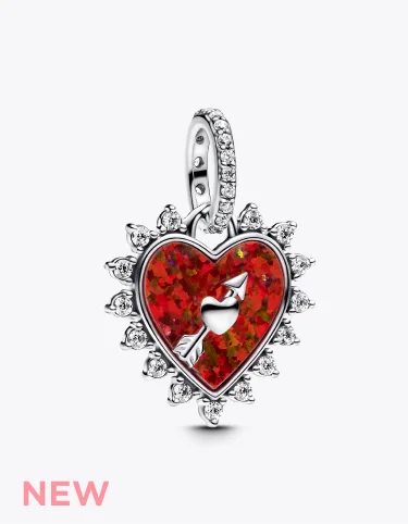 Spinnable Arrow Heart Dangle Charm
