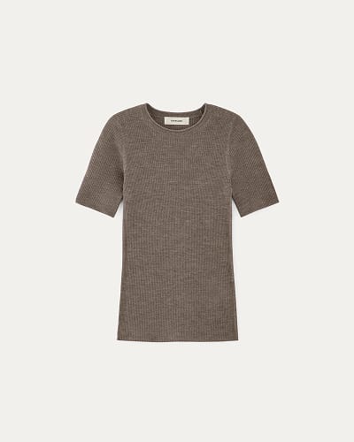 [Image]The Sweater Tee in Ultrasoft Merino | Heather Cocoa