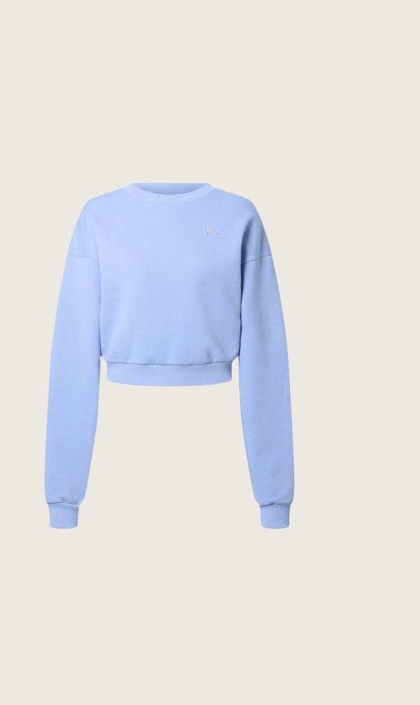 cropped accolade crewneck light provence blue