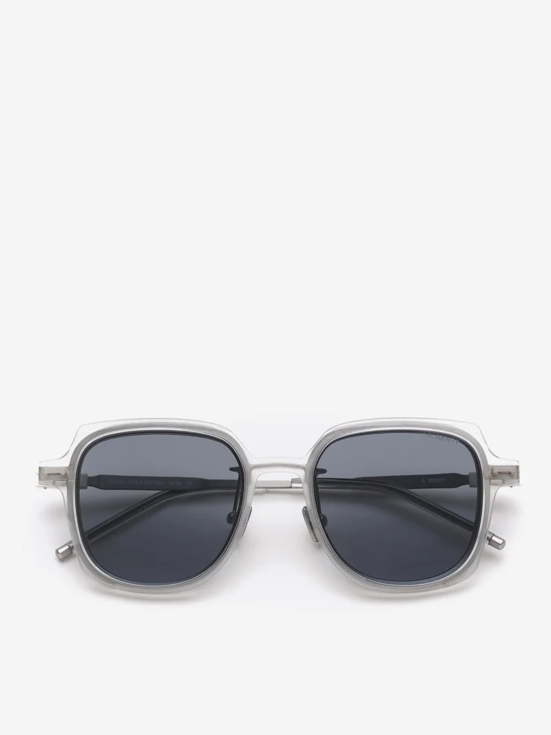 Image of A.SOCIETY Arbor Sunglasses  - Silver-Crystal/Blue Blocking Lens & Grey Clip on Sun