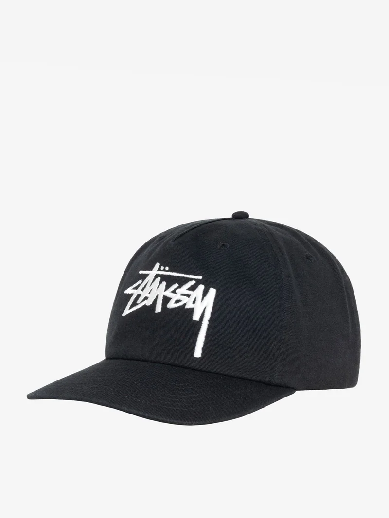 Image of Stussy Big Stock Mid Depth Cap - Shadow Black