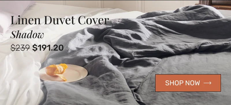 Shadow Linen Duvet Cover. Shop Now