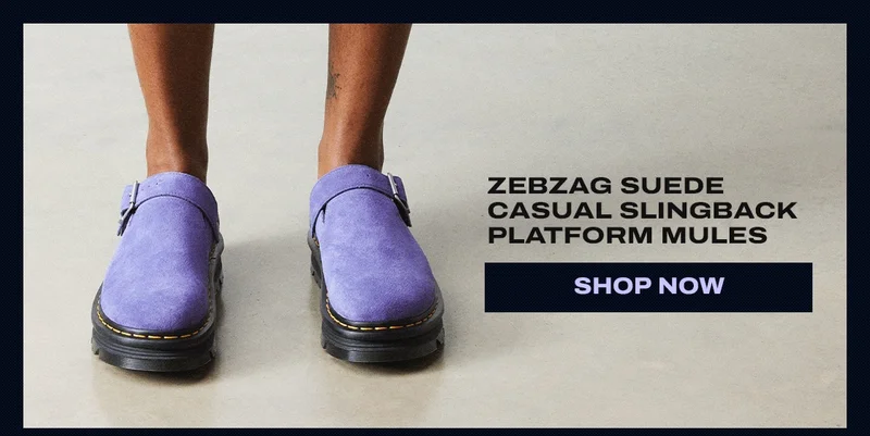 Zebzag suede casual slingback platform mules