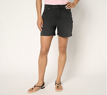 ShWk 5/26 Me by Jennie Garth Petite Eve Washed Blk Denim Short