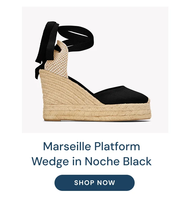 Marseille Platform Wedge in Noche Black