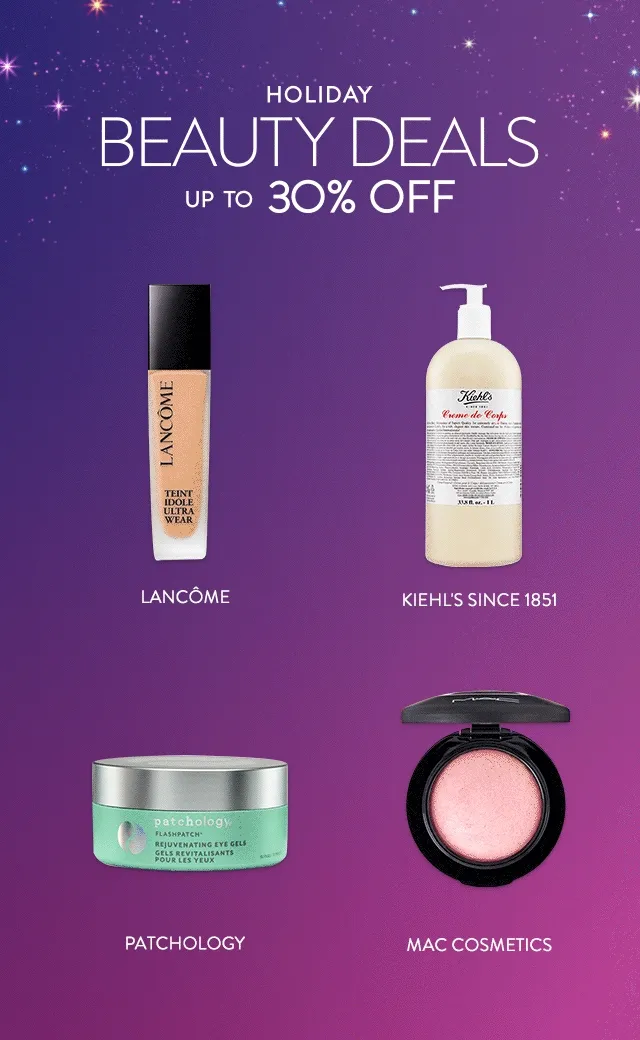 Holiday beauty gifts from Lancôme, Kiehl's, Patchology and MAC.