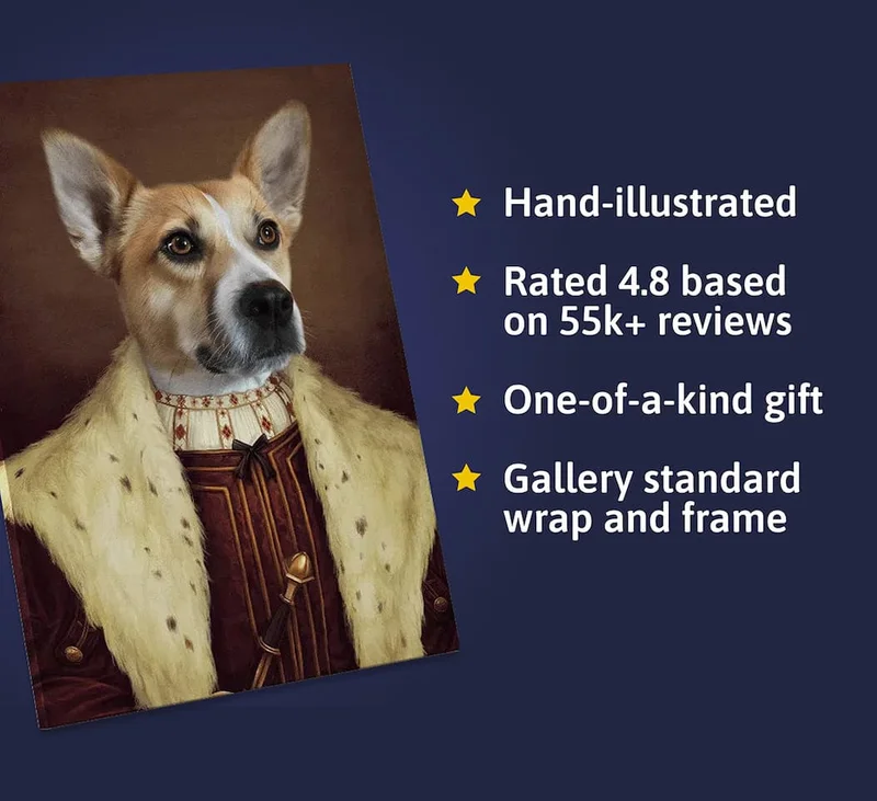 Hand-illustrated /  Rated 4.8 based on 55k+ reviews / One-of-a-kind gift / Gallery standard wrap and frame