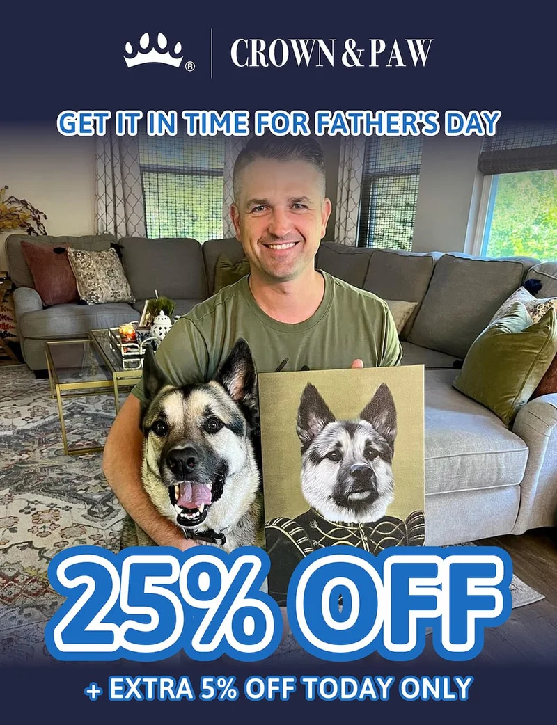 Sub-Heading: 25% OFF + EXTRA 5% OFF TODAY ONLY Heading: Get it in time for Father's Day