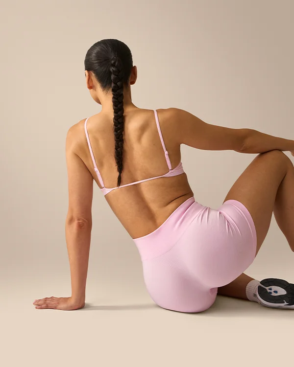 Smooth Seamless Open-Back Sports Bra Lady Pink