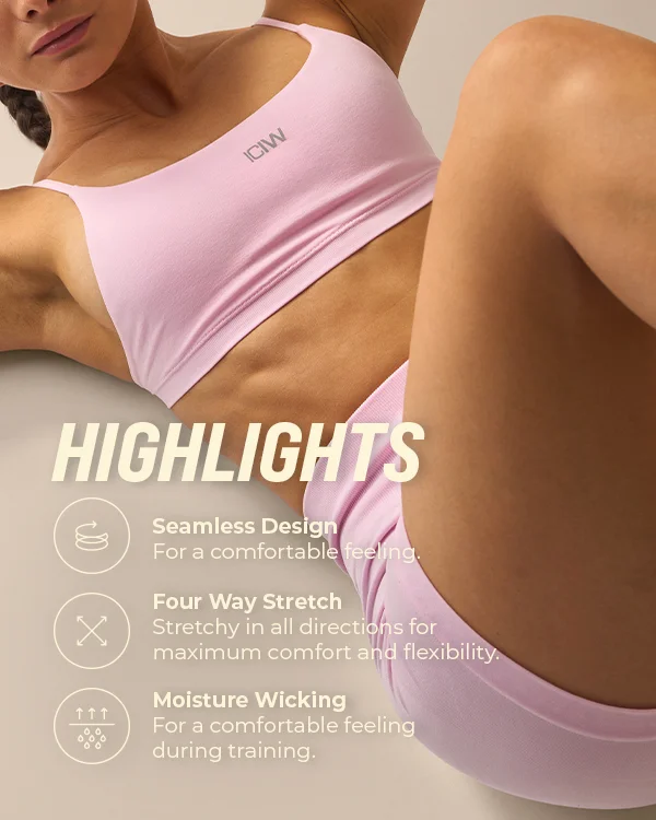 Smooth Seamless Open-Back Sports Bra Lady Pink