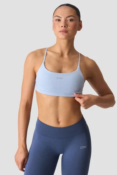 Image of Smooth Seamless Open-Back Sports Bra Fainting Blue