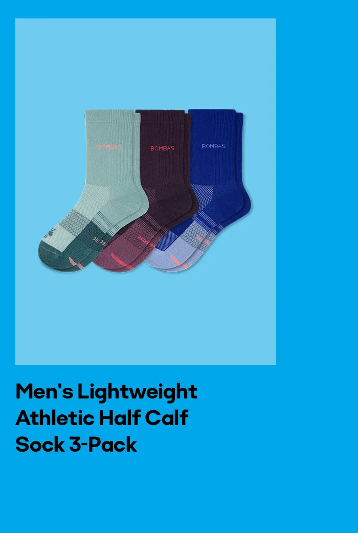 Men's Lightweight Athletic Half Calf Sock 3-Pack