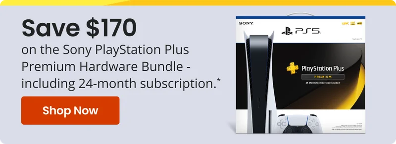 Save $170 on the Sony PlayStation Plus Premium HArdware Bundle - including 24-month subscription.* | Shop Now